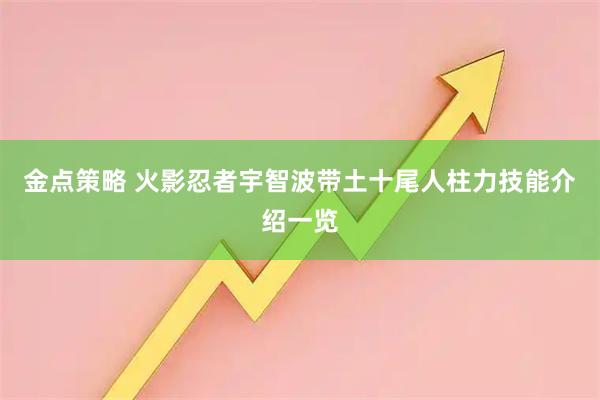 金点策略 火影忍者宇智波带土十尾人柱力技能介绍一览