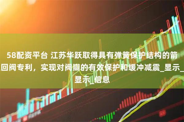 58配资平台 江苏华跃取得具有弹簧保护结构的箭形止回阀专利，实现对阀瓣的有效保护和缓冲减震_显示_信息